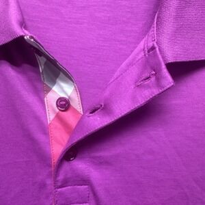 Burberry Brit Polo Shirt‎ Men's 2XL Purple Nova Check Collar Casual Luxury